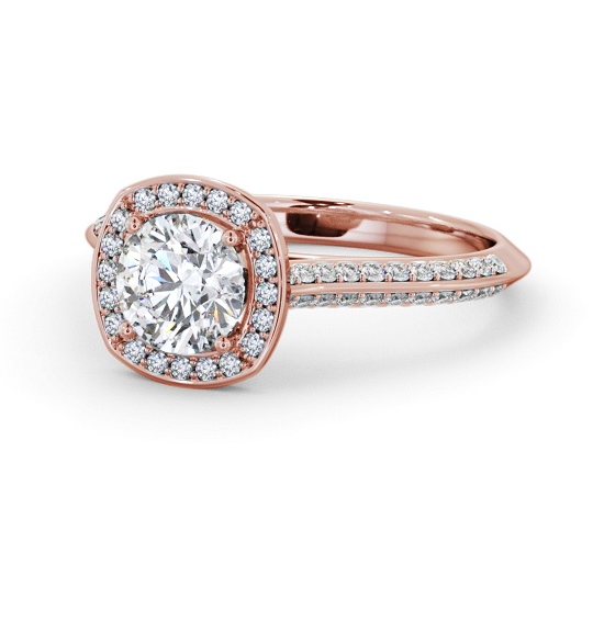  Halo Round Diamond Engagement Ring 9K Rose Gold - Catriona ENRD239_RG_THUMB2 