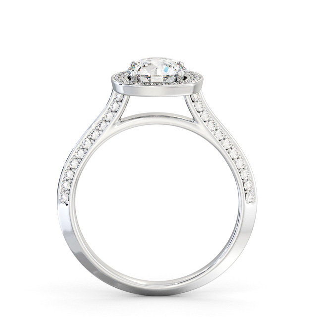Halo Round Diamond Engagement Ring Platinum - Catriona ENRD239_WG_UP