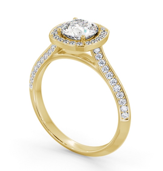  Halo Round Diamond Engagement Ring 9K Yellow Gold - Catriona ENRD239_YG_THUMB1 