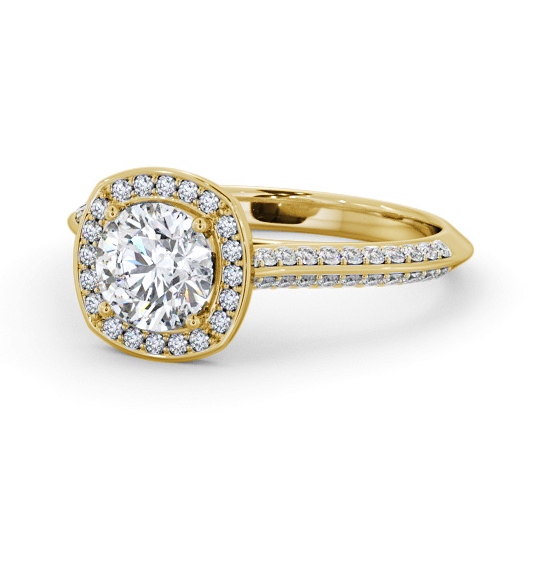  Halo Round Diamond Engagement Ring 18K Yellow Gold - Catriona ENRD239_YG_THUMB2 