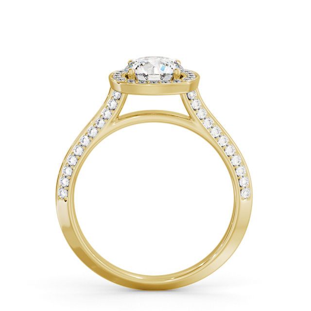 Halo Round Diamond Engagement Ring 18K Yellow Gold - Catriona ENRD239_YG_UP