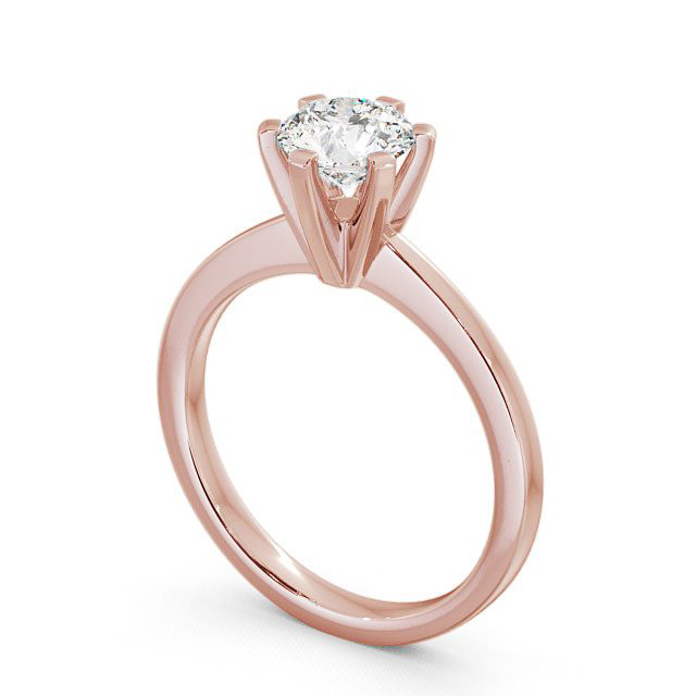 Round Diamond Engagement Ring 18K Rose Gold Solitaire - Carrington ENRD23_RG_SIDE