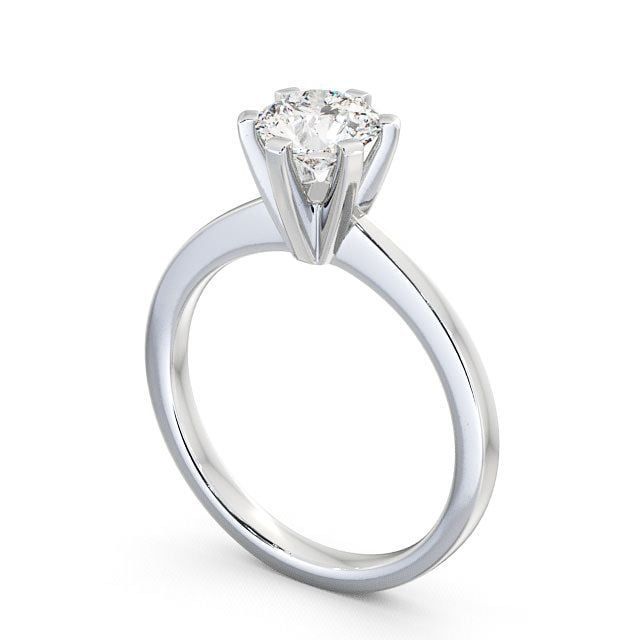 Round Diamond Engagement Ring 9K White Gold Solitaire - Carrington ENRD23_WG_SIDE