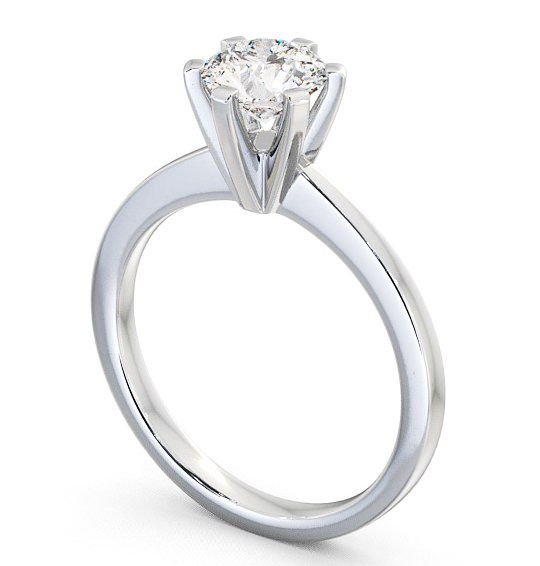 Round Diamond High Set Engagement Ring 18K White Gold Solitaire ENRD23_WG_THUMB1