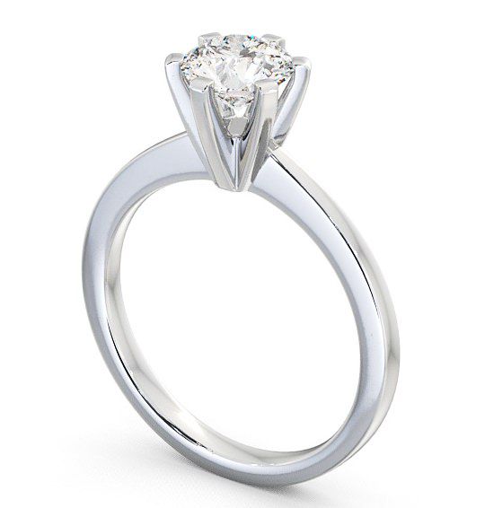 Round Diamond High Set Engagement Ring Platinum Solitaire ENRD23_WG_THUMB1