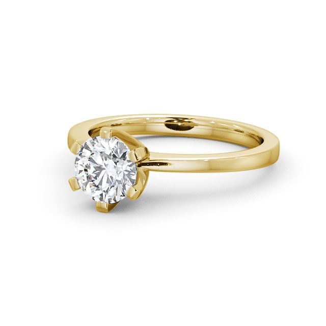 Round Diamond Engagement Ring 18K Yellow Gold Solitaire - Carrington ENRD23_YG_FLAT