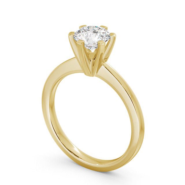 Round Diamond Engagement Ring 9K Yellow Gold Solitaire - Carrington ENRD23_YG_SIDE