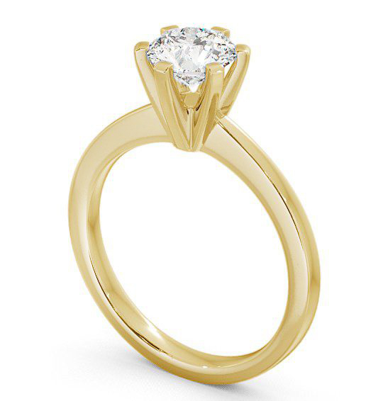 Round Diamond High Set Engagement Ring 18K Yellow Gold Solitaire ENRD23_YG_THUMB1 