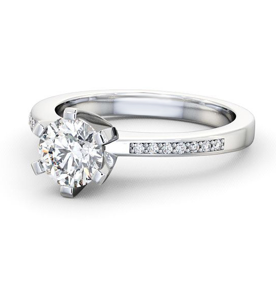 Chestall Round Diamond Engagement Ring Six Claw High Setting ENRD23S_WG_THUMB2 