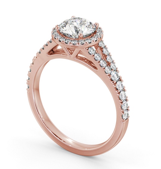 Halo Round Diamond Split Band Engagement Ring 18K Rose Gold ENRD240_RG_THUMB1 