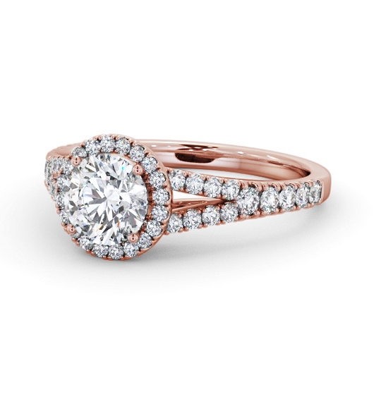  Halo Round Diamond Engagement Ring 9K Rose Gold - Fulton ENRD240_RG_THUMB2 