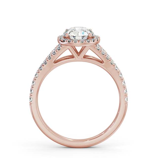 Halo Round Diamond Engagement Ring 9K Rose Gold - Fulton ENRD240_RG_UP