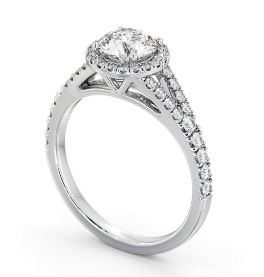  Halo Round Diamond Engagement Ring 18K White Gold - Fulton ENRD240_WG_THUMB1 