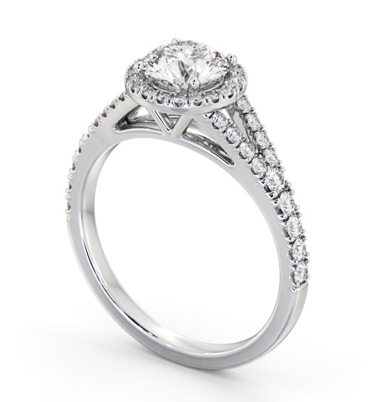 Halo Round Diamond Split Band Engagement Ring Platinum ENRD240_WG_THUMB1