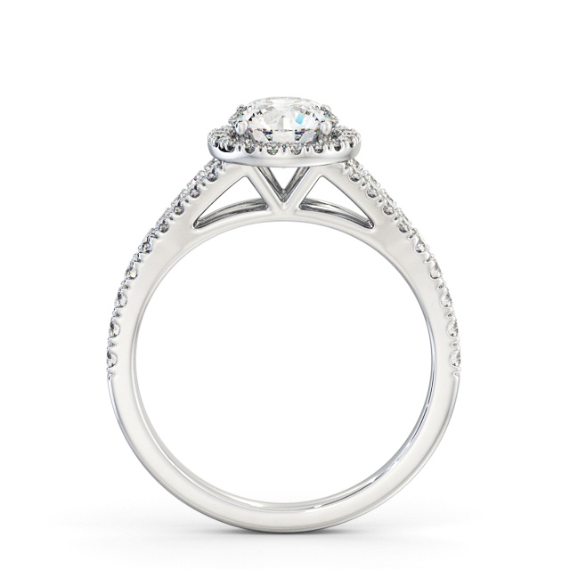 Halo Round Diamond Engagement Ring 18K White Gold - Fulton ENRD240_WG_UP