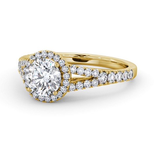  Halo Round Diamond Engagement Ring 9K Yellow Gold - Fulton ENRD240_YG_THUMB2 