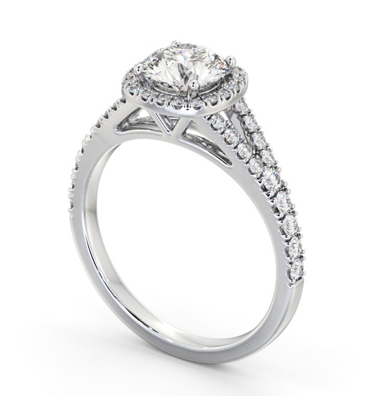  Halo Round Diamond Engagement Ring Palladium - Malone ENRD241_WG_THUMB1 