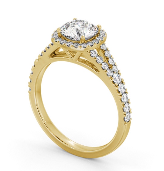  Halo Round Diamond Engagement Ring 18K Yellow Gold - Malone ENRD241_YG_THUMB1 