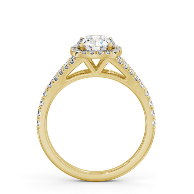 Halo Round Diamond Engagement Ring 18K Yellow Gold - Malone ENRD241_YG_UP