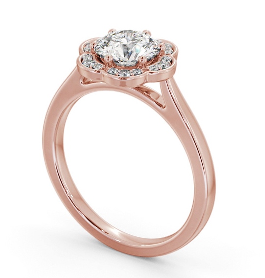 Round Diamond with A Floral Style Halo Engagement Ring 18K Rose Gold ENRD242_RG_THUMB1