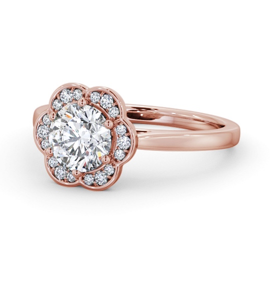 Halo Round Diamond Engagement Ring 18K Rose Gold - Keresley ENRD242_RG_THUMB2 