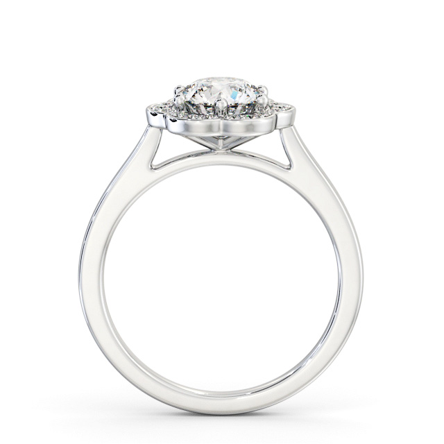 Halo Round Diamond Engagement Ring 18K White Gold - Keresley ENRD242_WG_UP