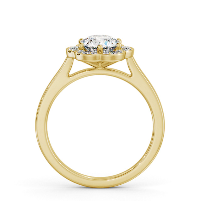 Halo Round Diamond Engagement Ring 18K Yellow Gold - Keresley ENRD242_YG_UP