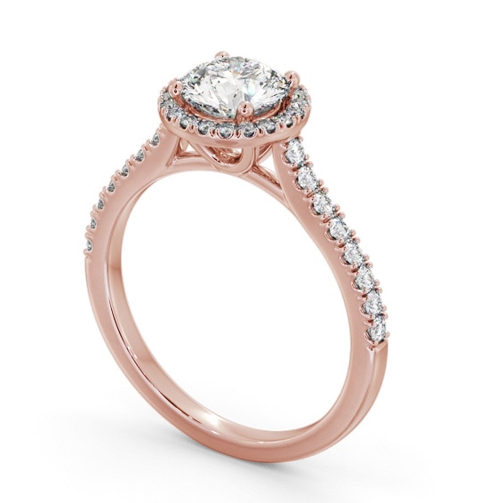  Halo Round Diamond Engagement Ring 18K Rose Gold - Bridget ENRD243_RG_THUMB1 