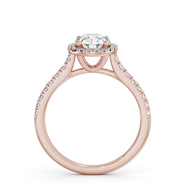 Halo Round Diamond Engagement Ring 9K Rose Gold - Bridget ENRD243_RG_UP