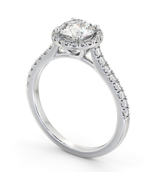  Halo Round Diamond Engagement Ring 18K White Gold - Bridget ENRD243_WG_THUMB1 