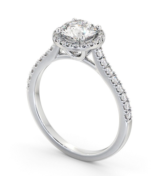 Halo Round Diamond Classic Engagement Ring 18K White Gold ENRD243_WG_THUMB1