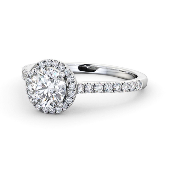  Halo Round Diamond Engagement Ring 18K White Gold - Bridget ENRD243_WG_THUMB2 