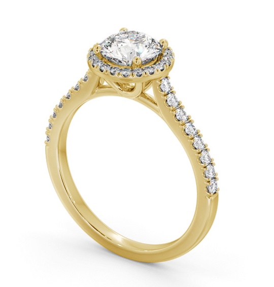  Halo Round Diamond Engagement Ring 18K Yellow Gold - Bridget ENRD243_YG_THUMB1 