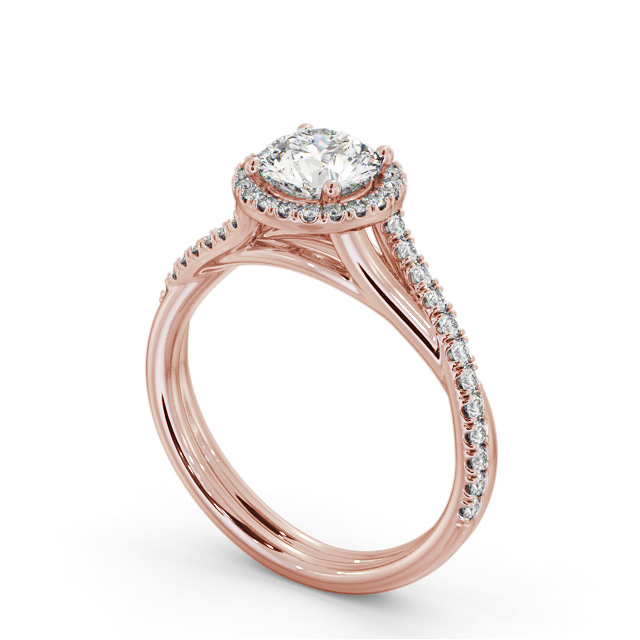 Halo Round Diamond Engagement Ring 9K Rose Gold - Dakota ENRD244_RG_SIDE