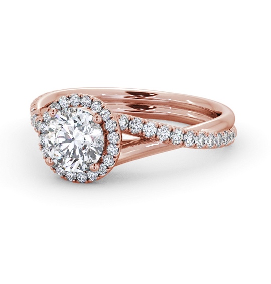  Halo Round Diamond Engagement Ring 9K Rose Gold - Dakota ENRD244_RG_THUMB2 