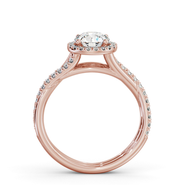 Halo Round Diamond Engagement Ring 9K Rose Gold - Dakota ENRD244_RG_UP