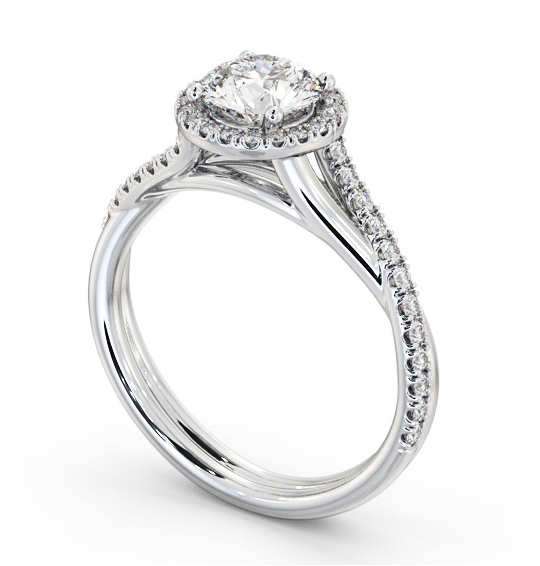  Halo Round Diamond Engagement Ring 18K White Gold - Dakota ENRD244_WG_THUMB1 