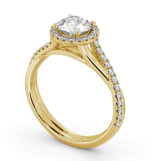  Halo Round Diamond Engagement Ring 18K Yellow Gold - Dakota ENRD244_YG_THUMB1 