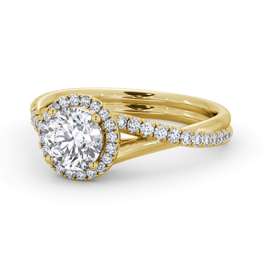  Halo Round Diamond Engagement Ring 18K Yellow Gold - Dakota ENRD244_YG_THUMB2 