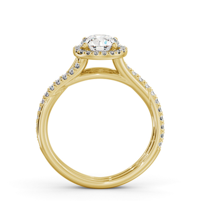 Halo Round Diamond Engagement Ring 18K Yellow Gold - Dakota ENRD244_YG_UP