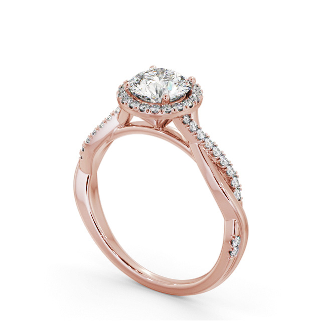 Halo Round Diamond Engagement Ring 9K Rose Gold - Sullivan ENRD245_RG_SIDE