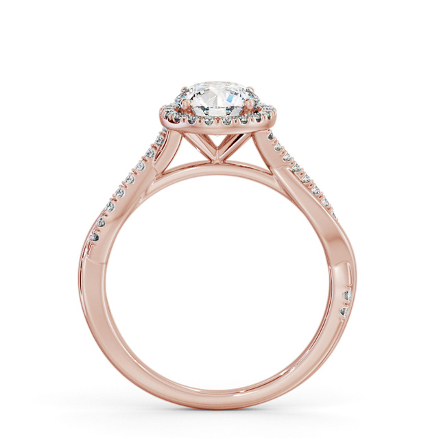 Halo Round Diamond Engagement Ring 9K Rose Gold - Sullivan ENRD245_RG_UP