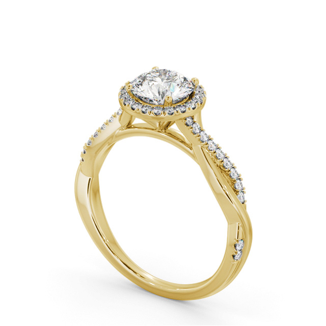 Halo Round Diamond Engagement Ring 18K Yellow Gold - Sullivan ENRD245_YG_SIDE
