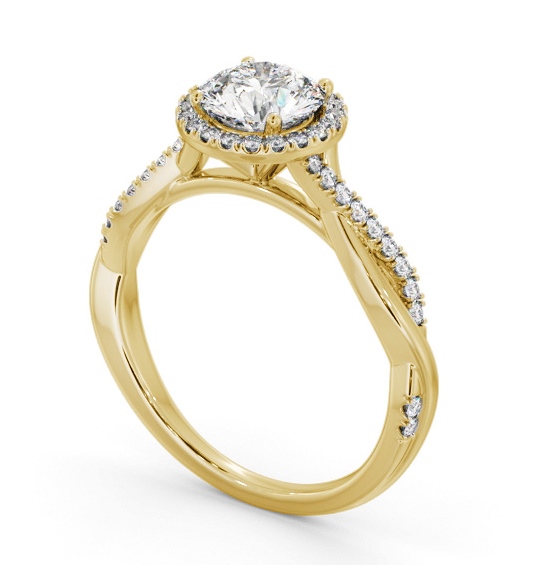 Halo Round Diamond Engagement Ring 18K Yellow Gold - Sullivan ENRD245_YG_THUMB1