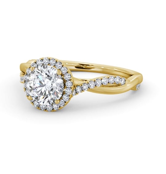  Halo Round Diamond Engagement Ring 9K Yellow Gold - Sullivan ENRD245_YG_THUMB2 