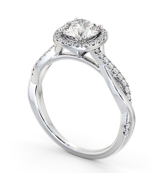  Halo Round Diamond Engagement Ring Palladium - Evelyn ENRD246_WG_THUMB1 