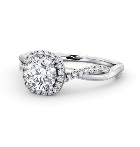  Halo Round Diamond Engagement Ring 9K White Gold - Evelyn ENRD246_WG_THUMB2 