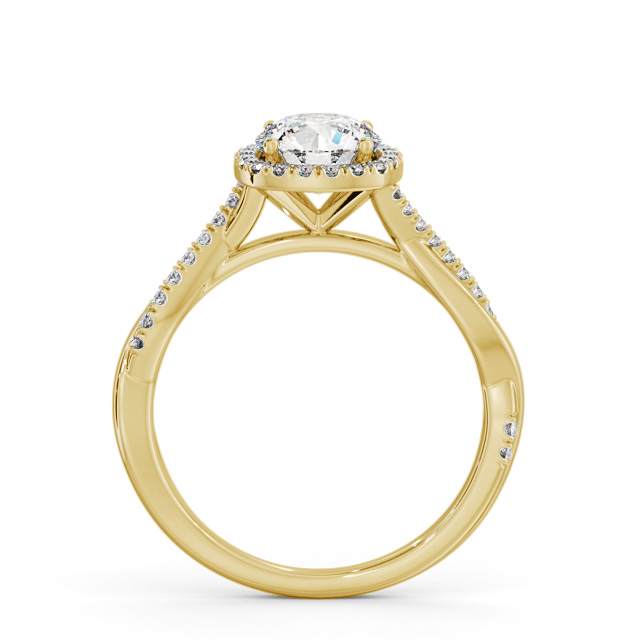 Halo Round Diamond Engagement Ring 18K Yellow Gold - Evelyn ENRD246_YG_UP