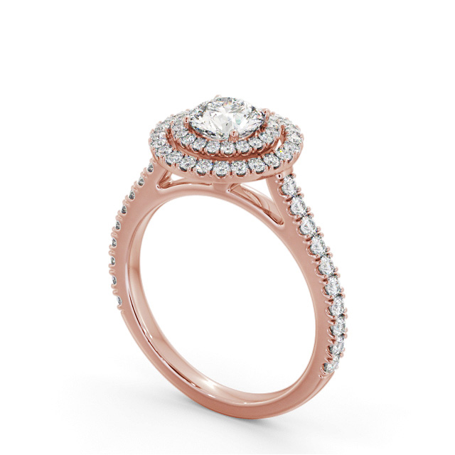 Halo Round Diamond Engagement Ring 9K Rose Gold - Dilara ENRD247_RG_SIDE