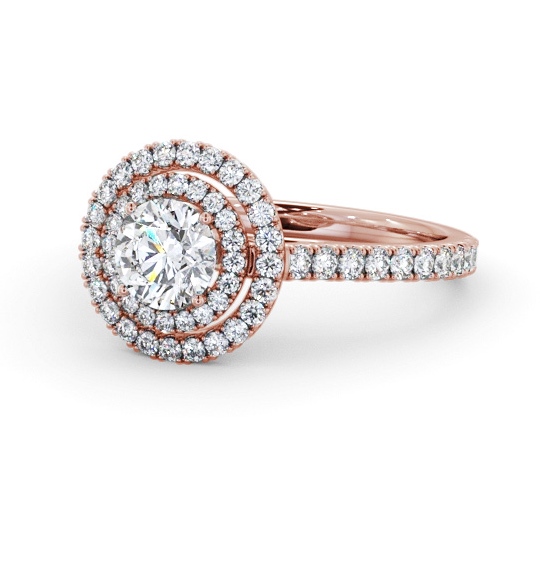  Halo Round Diamond Engagement Ring 9K Rose Gold - Dilara ENRD247_RG_THUMB2 